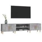 vidaXL Meuble TV gris béton 180x31 5x40 cm bois d'ingénierie