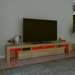 vidaXL Meuble TV avec lumières LED Chêne sonoma 230x36 5x40 cm