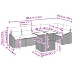 vidaXL Ensemble de canapé de jardin 7 pièces avec coussins noirs en poly rotin