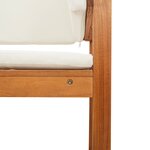 Fauteuil de jardin d'angle vidaXL avec coussins en bois d'acacia solide