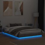 vidaXL Cadre de lit avec lumières LED sonoma gris 150x200 cm