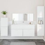 vidaXL Ensemble de meubles salle de bain 4 Pièces blanc bois d'ingénierie