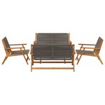 vidaXL Ensemble de chaises de jardin avec table  5 pièces  gris  bois d'acacia massif