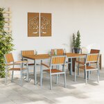 vidaXL Ensemble de salle à manger de jardin 7 pièces en bois d'acacia et métal