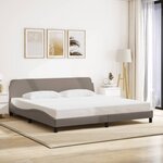 vidaXL Cadre de lit sans matelas taupe 200x200 cm tissu
