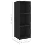 vidaXL Ensemble de meubles TV 3 Pièces Noir brillant Bois d'ingénierie