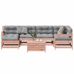 vidaXL Salon de jardin 7 Pièces avec coussins bois massif douglas
