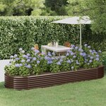 vidaXL Lit surélevé de jardin Acier enduit de poudre marron
