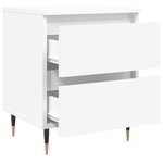 vidaXL Tables de chevet 2 Pièces blanc 40x35x50 cm bois d’ingénierie