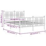 vidaXL Cadre de lit métal sans matelas avec pied de lit noir 140x200cm