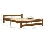 vidaXL Cadre de lit sans matelas marron miel bois massif pin 180x200cm