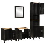 vidaXL Ensemble de meubles salle de bain 4 Pièces fer et bois de manguier
