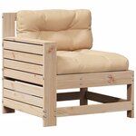 vidaXL Salon de jardin 5 Pièces avec coussins Bois de pin massif