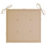 vidaXL Chaises de jardin et coussins beige lot de 4 Bois teck massif