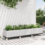 vidaXL Jardinière à roulettes blanc 240x50x54 cm PP