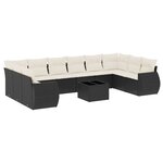 vidaXL Salon de jardin 11 Pièces avec coussins noir résine tressée