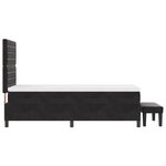 vidaXL Lit à ressort avec matelas et banc noir 90x200 cm en velours