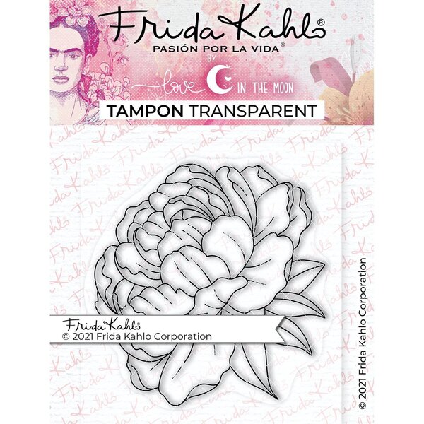 Tampon transparent - Pivoine 1 - 9 5 x 6 5 cm
