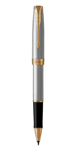PARKER Sonnet Stylo roller  acier inoxydable  Recharge noire pointe fine  Coffret cadeau