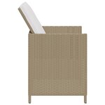 vidaXL Chaises à manger de jardin et coussins lot de 4 beige rotin