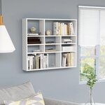 vidaXL Étagère murale Blanc brillant 90x16x78 cm Bois d’ingénierie