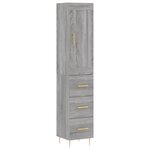 vidaXL Buffet haut Sonoma gris 34 5x34x180 cm Bois d'ingénierie