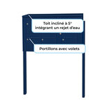 Bloc collectif leabox.com  3x2  grade 3  simple face  Extérieur  fixation sur pieds à sceller  Bleu Saphir RAL 5003 finition brillante