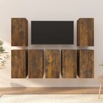 vidaXL Meubles TV 7 Pièces Chêne fumé 30 5x30x60 cm Bois d'ingénierie