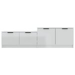 vidaXL Meuble TV blanc brillant 158 5x36x45 cm bois d'ingénierie