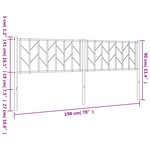 vidaXL Tête de lit métal noir 193 cm