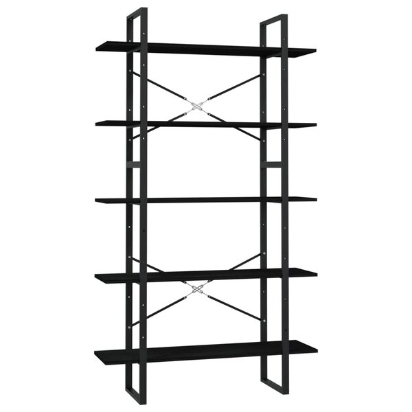 vidaXL Bibliothèque à 5 niveaux Noir 100x30x175 cm Bois de pin