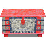vidaXL Coffre de rangement Bois de manguier rouge 80 x 40 x 45 cm