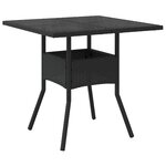 vidaXL Ensemble à manger de jardin et coussins 3 Pièces noir rotin verre