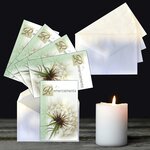 Lot 5 cartes remerciements condoléances +5 enveloppes blanches format 9x14cm