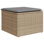 vidaXL Salon de jardin 11 Pièces avec coussins beige résine tressée