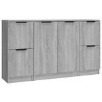 vidaXL Buffets 3 Pièces Sonoma gris Bois d'ingénierie