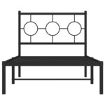 vidaXL Cadre de lit métal avec tête de lit noir 90x190 cm