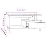 vidaXL Table basse Gris béton 90x49x45 cm Bois d'ingénierie