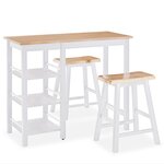 vidaXL Ensemble de bar 3 Pièces MDF Blanc