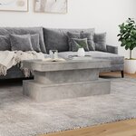vidaXL Table basse avec lumières LED gris béton 90x50x40 cm