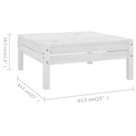 Salon de jardin meuble d'extérieur ensemble de mobilier 10 pièces bois de pin massif blanc 02_0015240