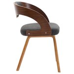 vidaXL Chaises à manger lot de 2 gris foncé bois courbé et tissu