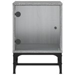 vidaXL Tables de chevet et portes vitrées 2 Pièces sonoma gris 35x37x50cm