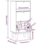 vidaXL Armoire à chaussures OTTA et 3 tiroirs Marron et gris Bois pin