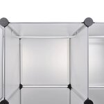 vidaXL Cabinet modulable avec 18 compartiments blanc 37x146x180 5 cm