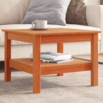 vidaXL Table basse cire marron 55x55x40 cm bois massif de pin