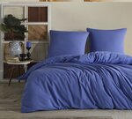 Parure de lit bleue unie 140 x 200 cm