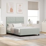 Lit vidaXL Gris clair 160x200 cm en Velours