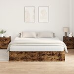 Cadre de lit de rangement vidaXL Chêne fumé 200x200 cm