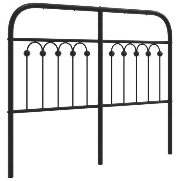 vidaXL Tête de lit métal noir 120 cm